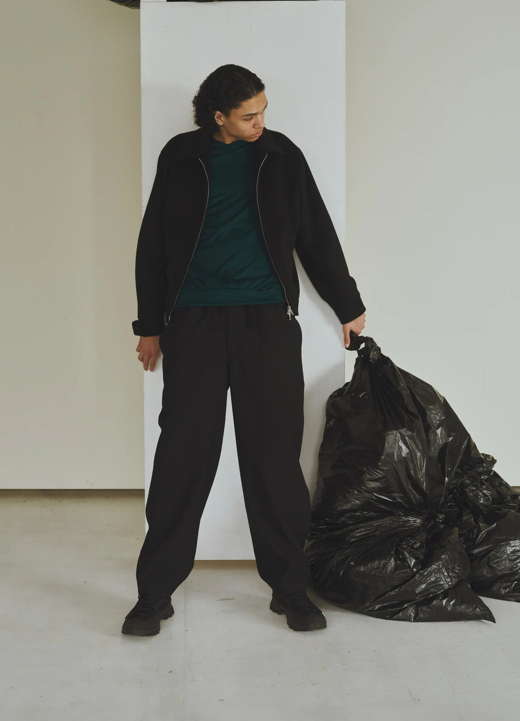 Cocoon Wide Easy Pants -Tumbled Wool Serge-