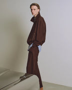 Half Zip Track Jacket -2/60 Wool Ripstop-[A25C07BL01C]