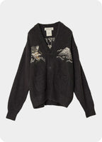 《size:S only》起毛ニットカーデ(スカ柄)