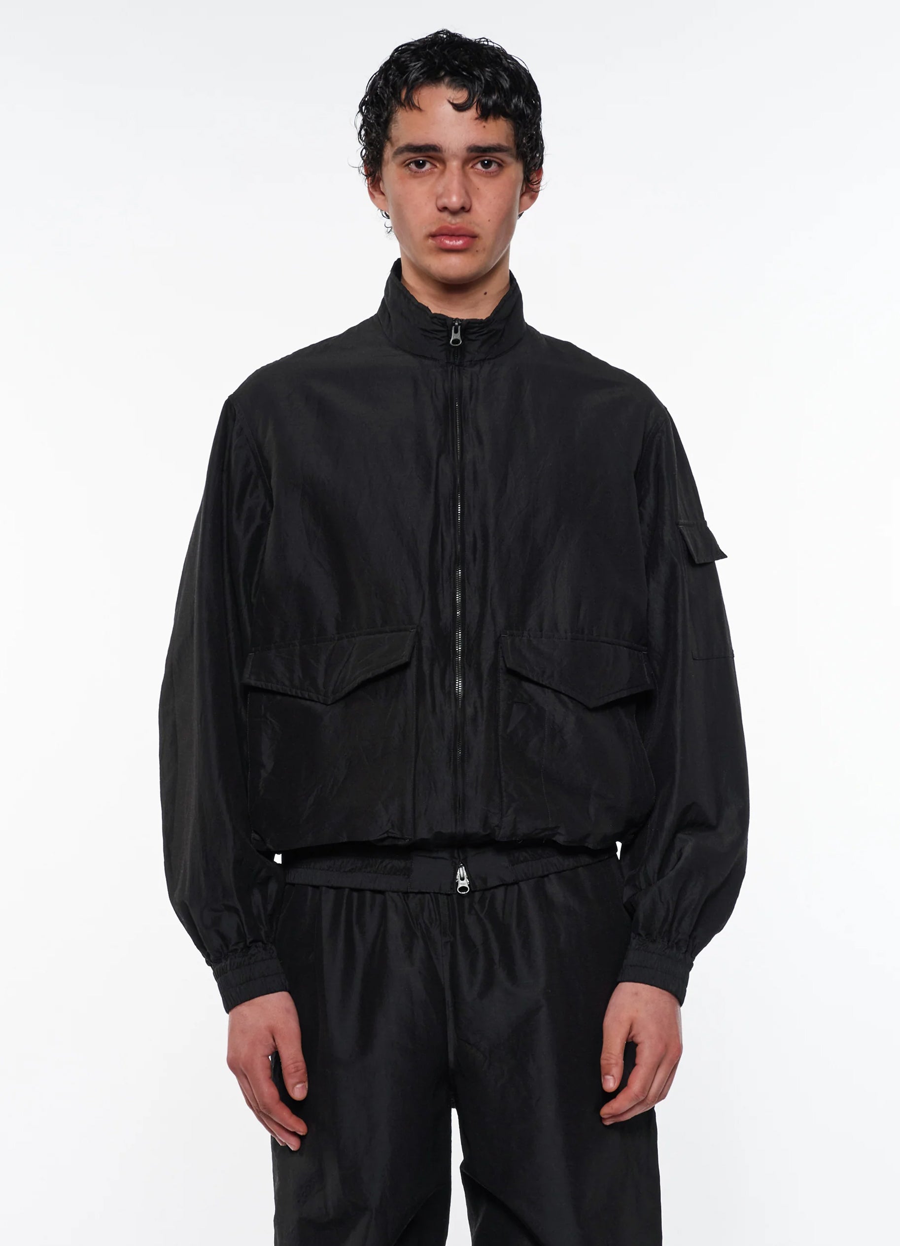 Flight Jacket -Wool Silk High Count Typewriter-[M25C08BL01C]