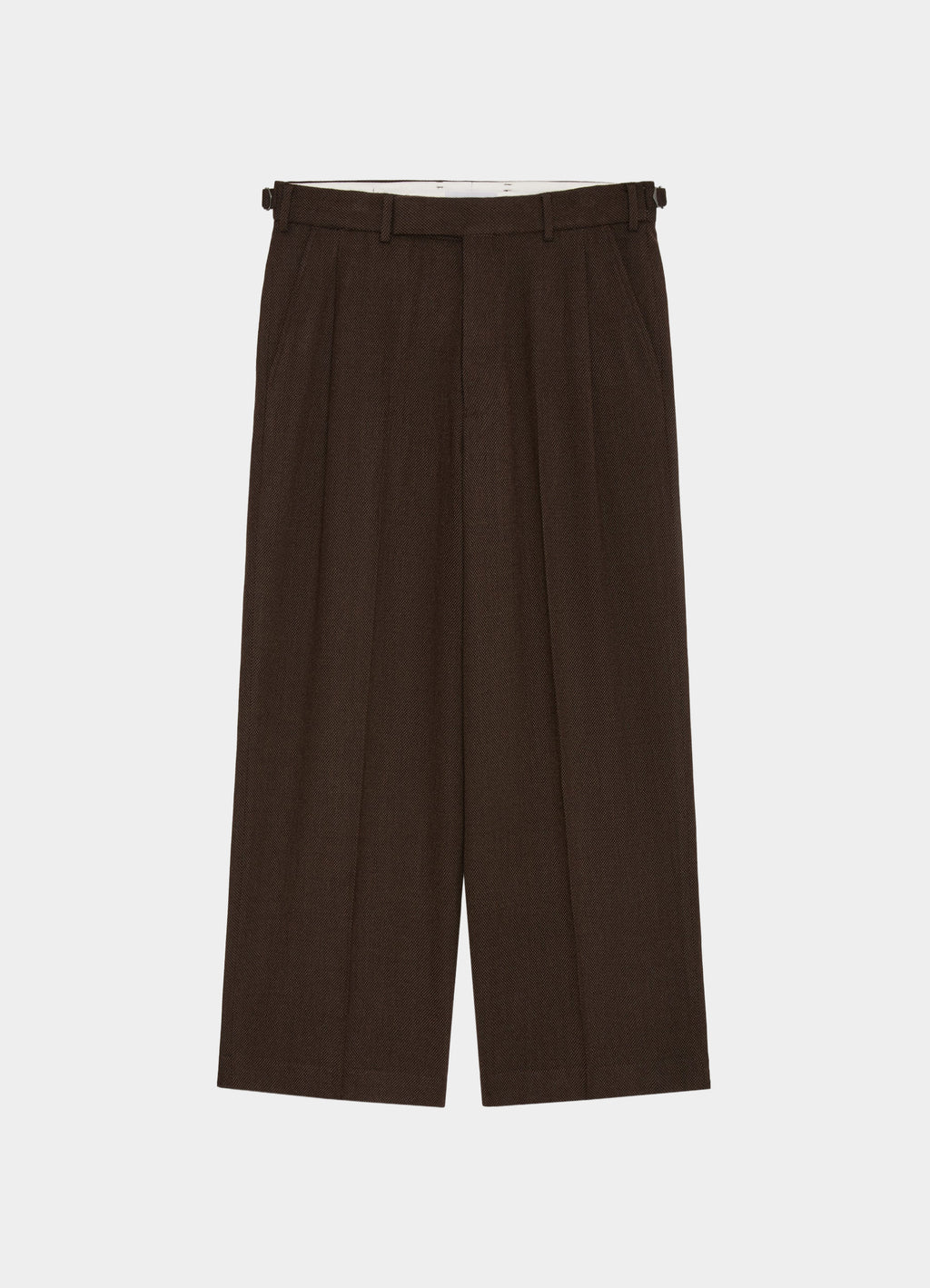Single Pleat Wide Trousers -Tumbled Wool Serge-[M26C10PT02C]