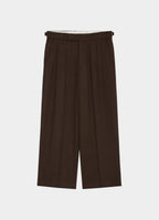 Single Pleat Wide Trousers -Tumbled Wool Serge-[M26C10PT02C]