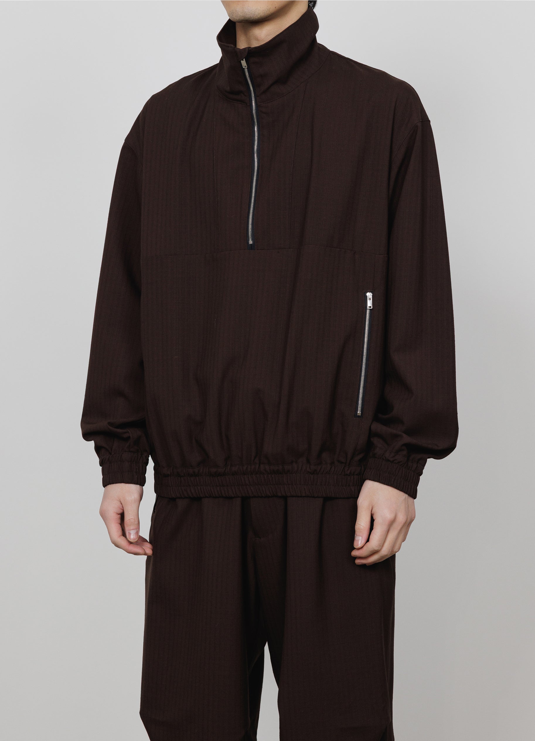 Half Zip Track Jacket -2/60 Wool Ripstop-
