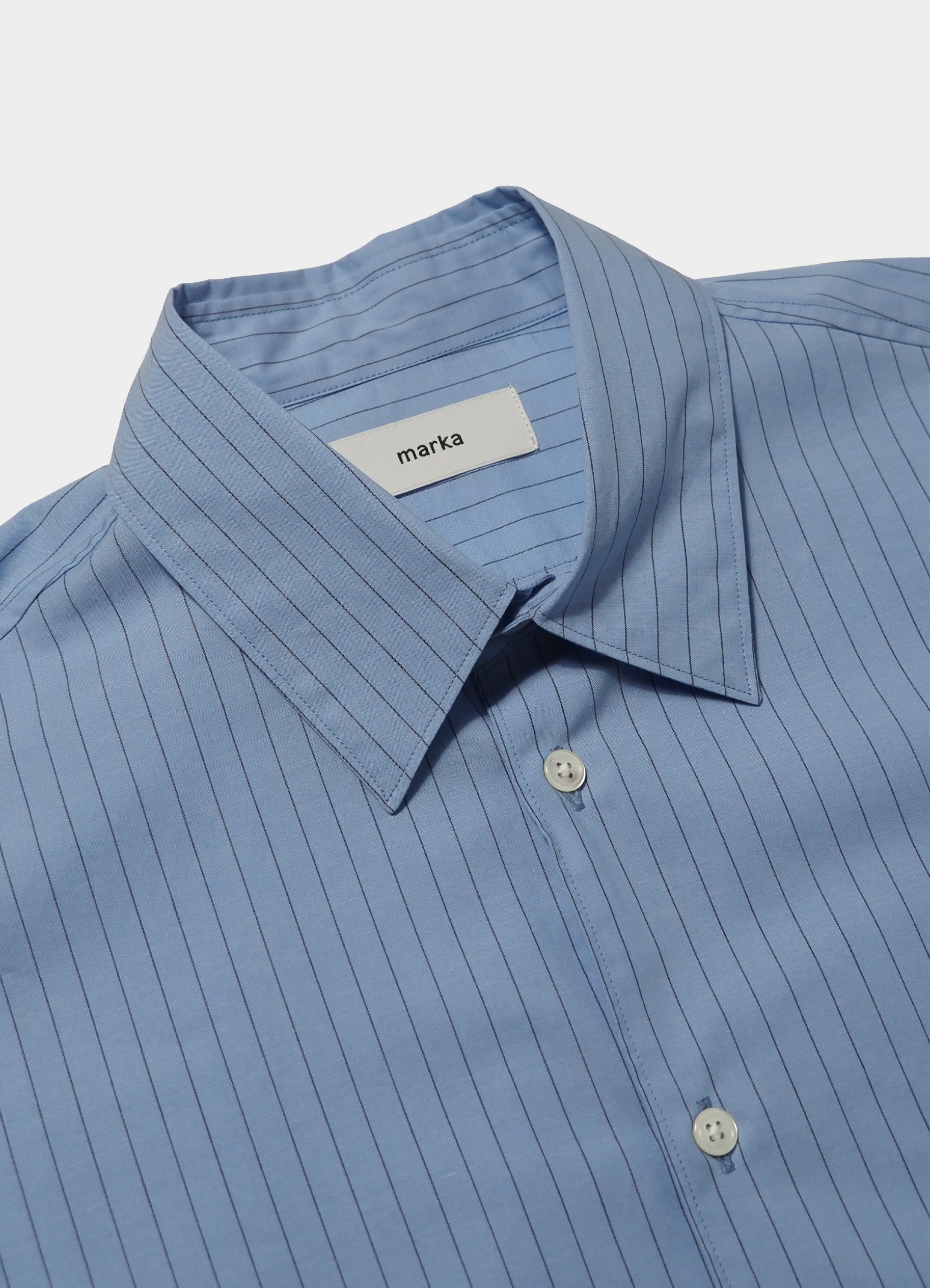 REGULAR COLLAR SHIRT -ORGANIC COTTON STRIPE-