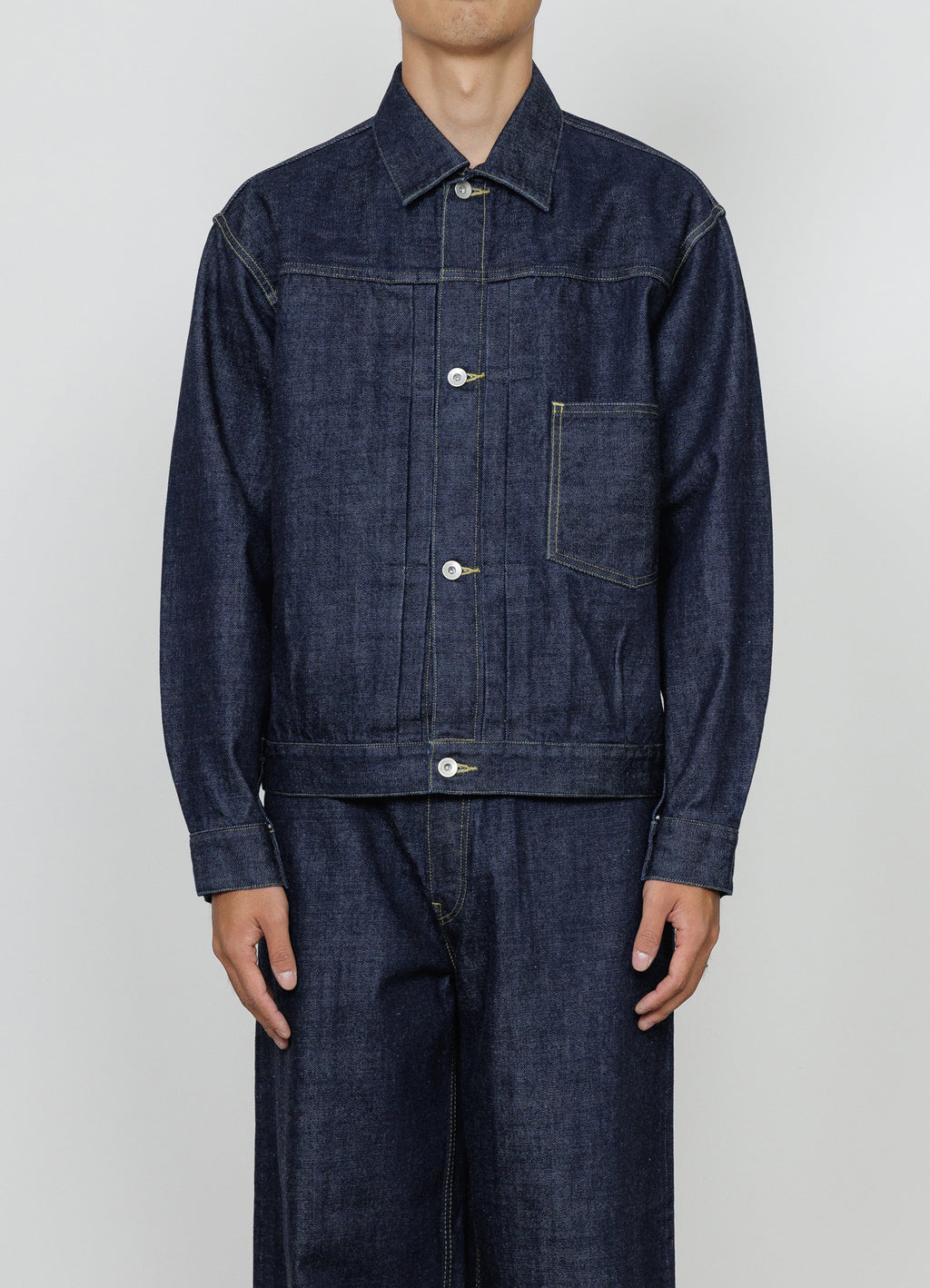DENIM JACKET -ORGANIC COTTON 13.5oz SELVEDGE DENIM-[M26A10BL01C]