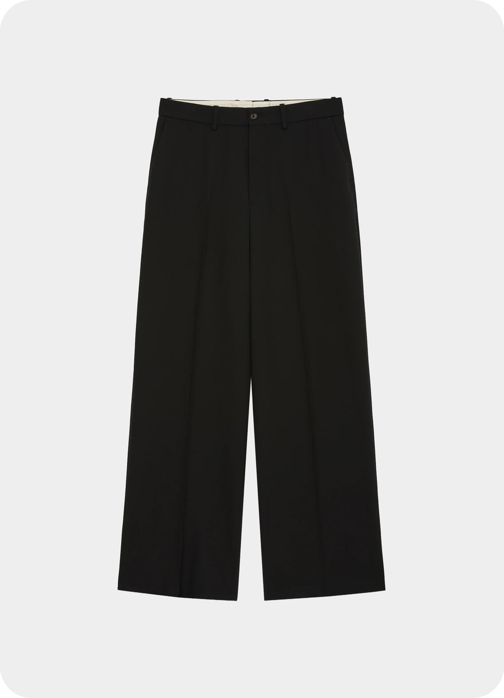 Flat Front Wide Trousers -Organic Wool Survival Cloth®-[A26C07PT03C]