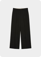Flat Front Wide Trousers -Organic Wool Survival Cloth®-[A26C07PT03C]