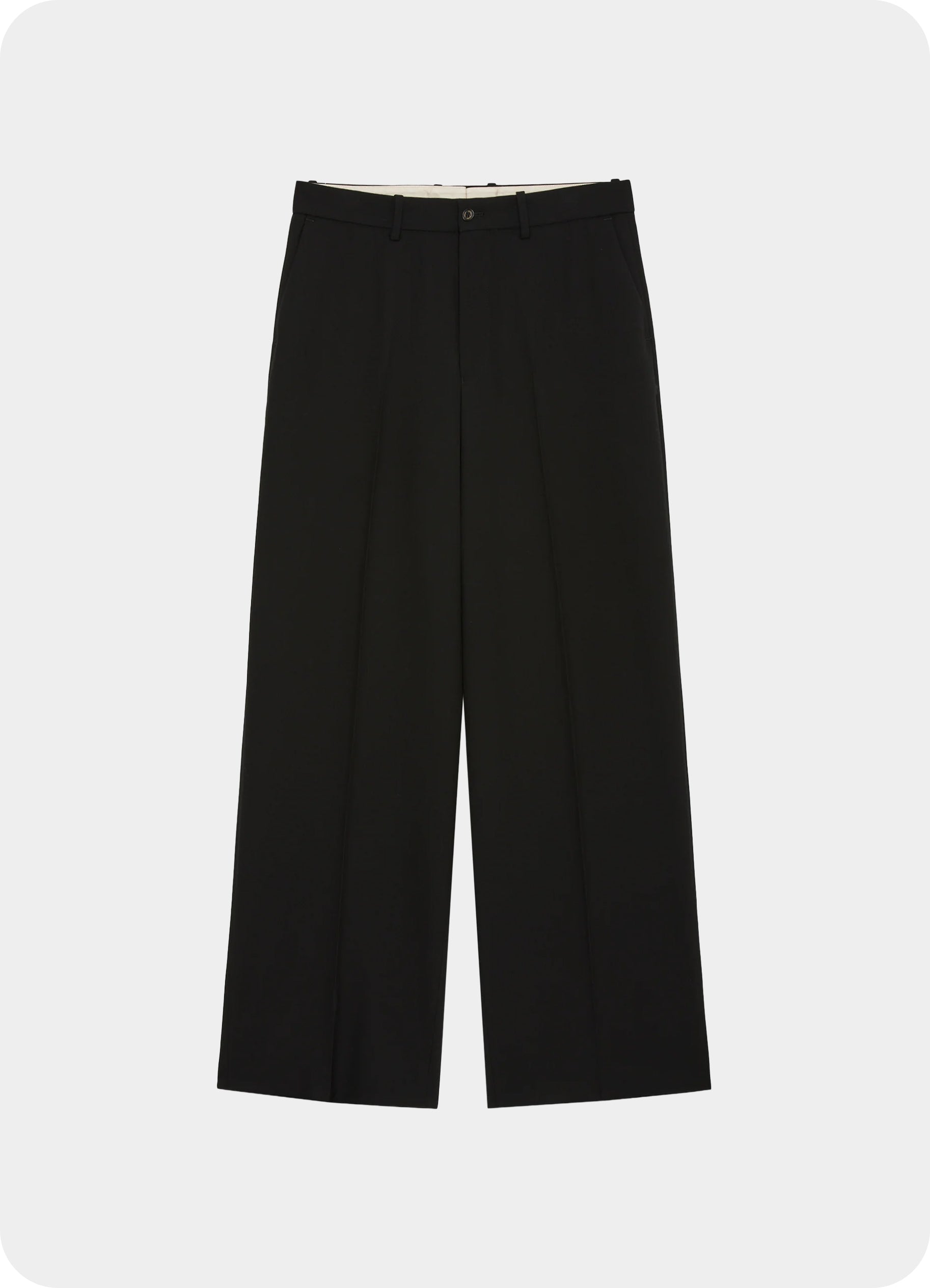 Flat Front Wide Trousers -Organic Wool Survival Cloth®-[A26C07PT03C]