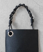 SHRINK LEATHER CHAIN HANDLE MINI BAG / #3037
