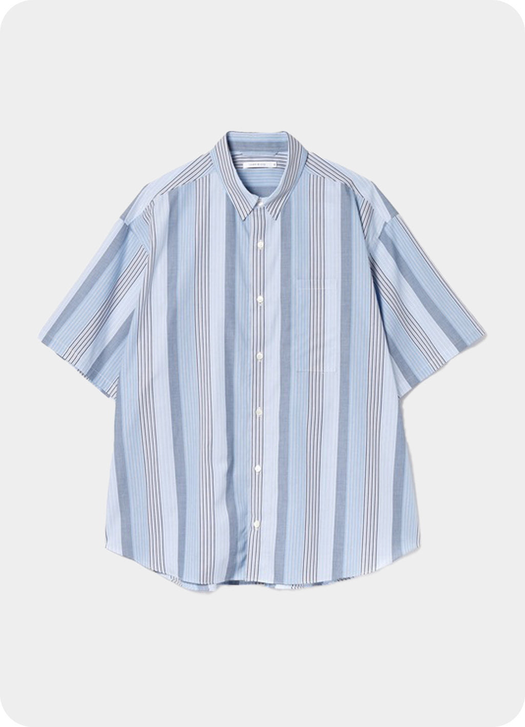 Multi Stripe Oversized Pocket S/S Shirt [60425SU05-TP]