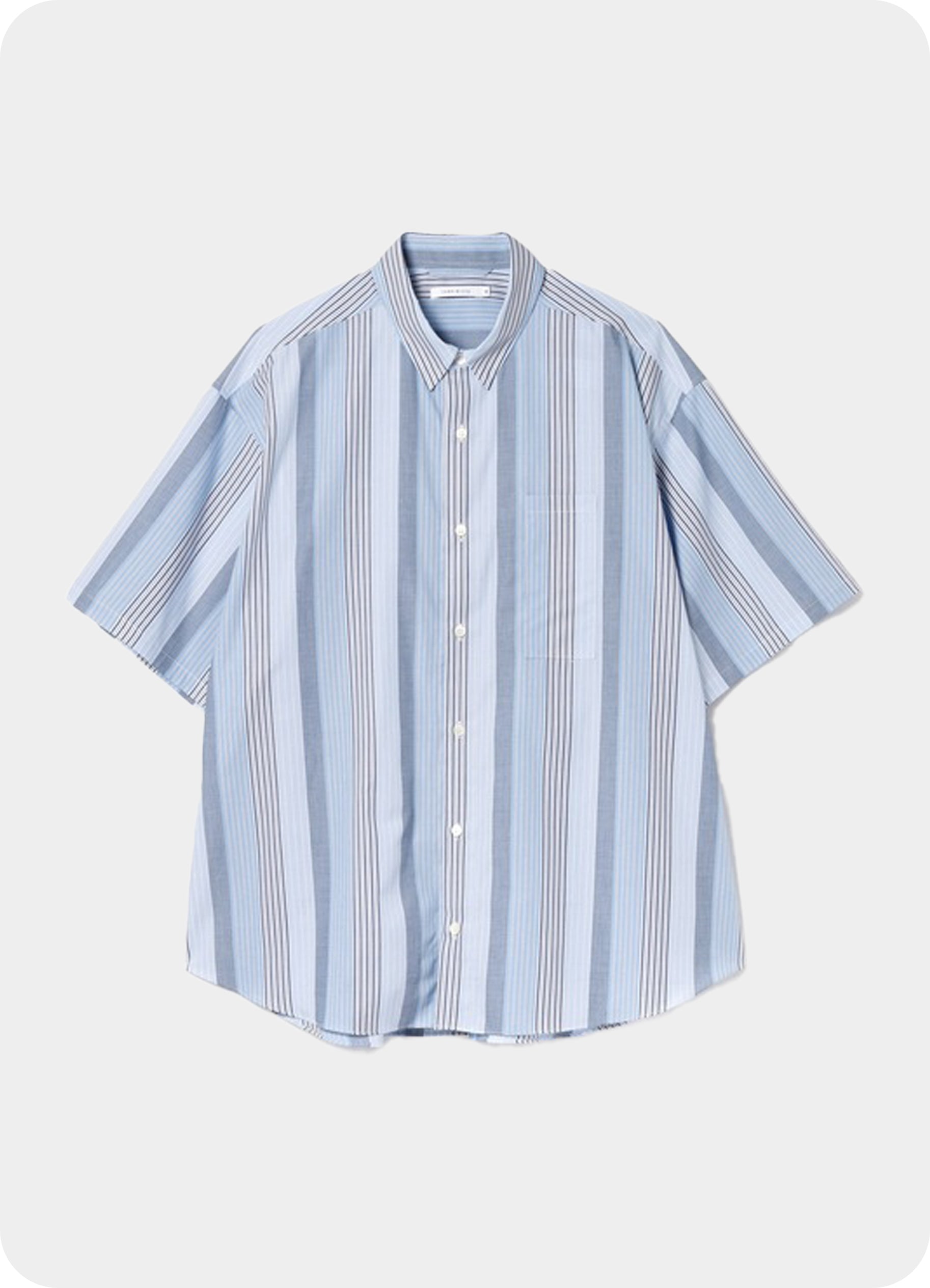 Multi Stripe Oversized Pocket S/S Shirt [60425SU05-TP]