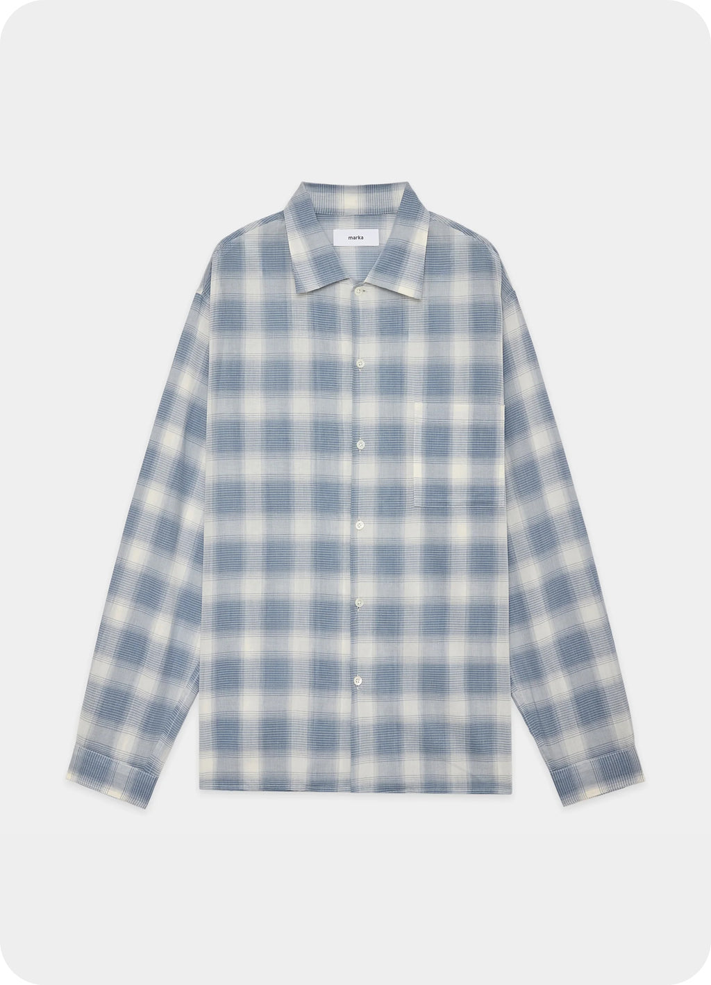 CHECK CHECKERED SHIRT -60/1 ORGANIC COTTON HIGH TWISTED OMBRE-[M25A18SH01C]