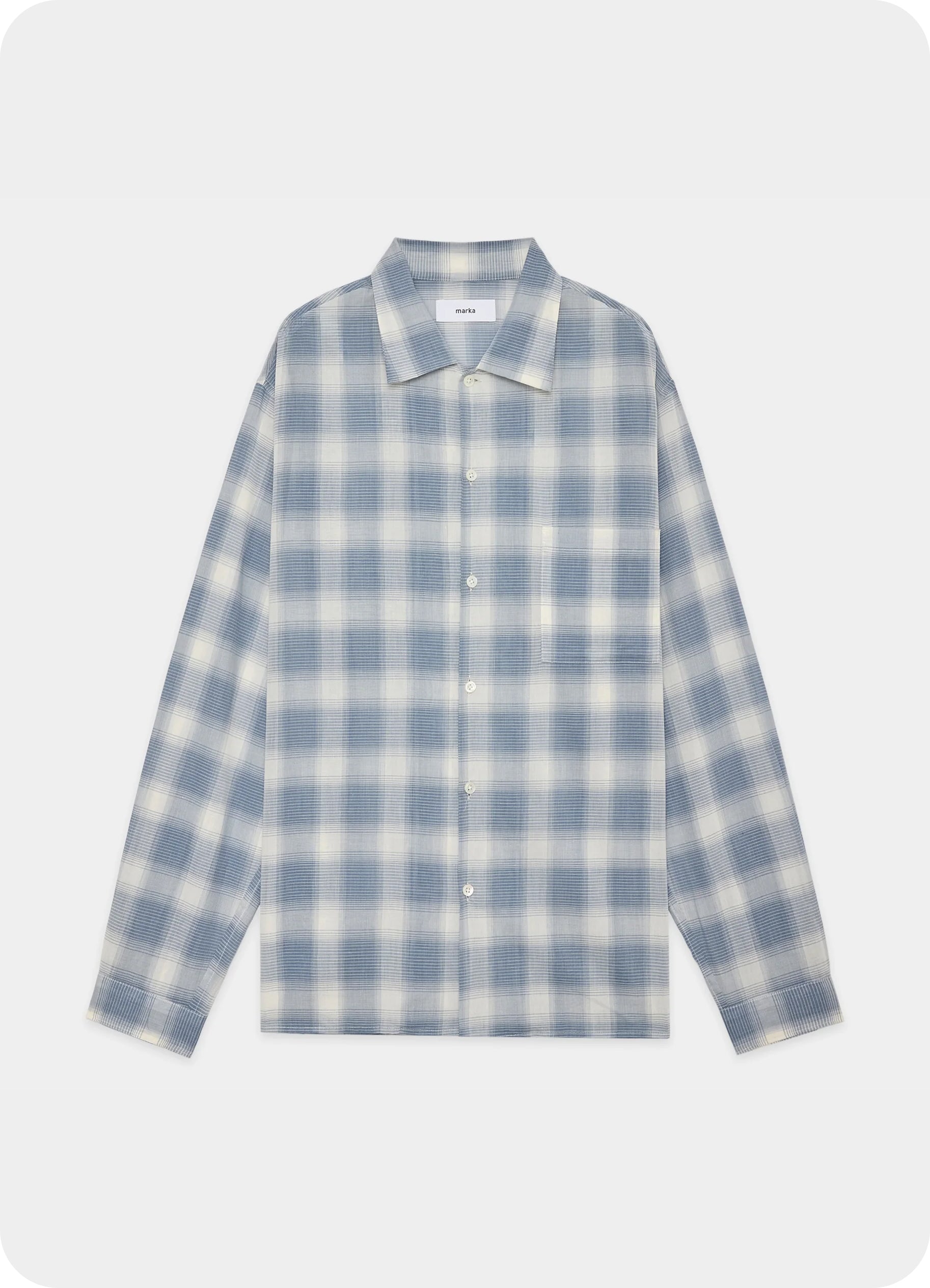 CHECK CHECKERED SHIRT -60/1 ORGANIC COTTON HIGH TWISTED OMBRE-