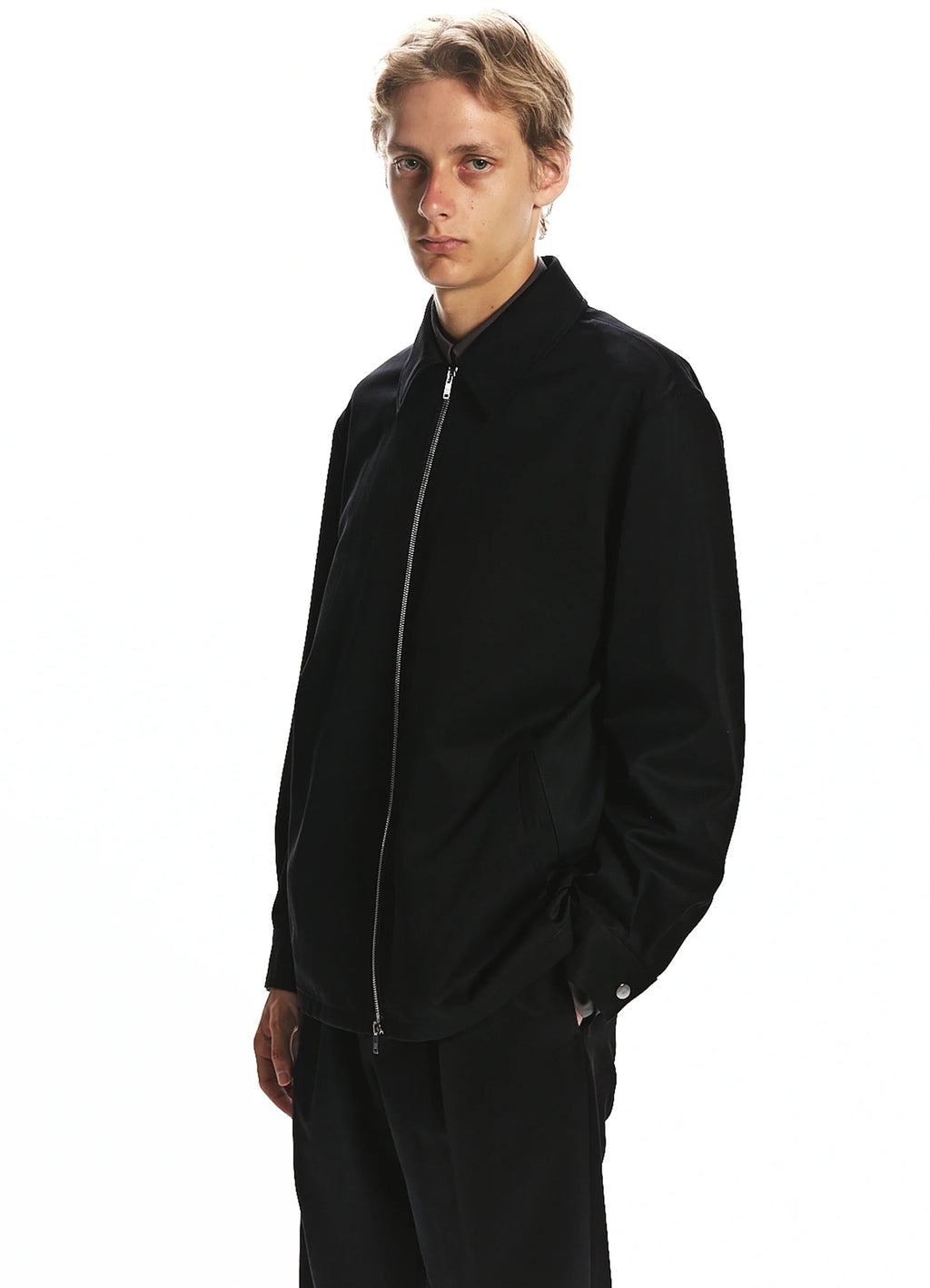 DRIVERS JACKET -SUPER 160's WOOL GABARDINE-[A25A09BL01C]<SALE>