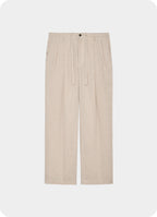 Double Pleated Easy Trousers -Hemp Shirting-[A26A22PT02C]