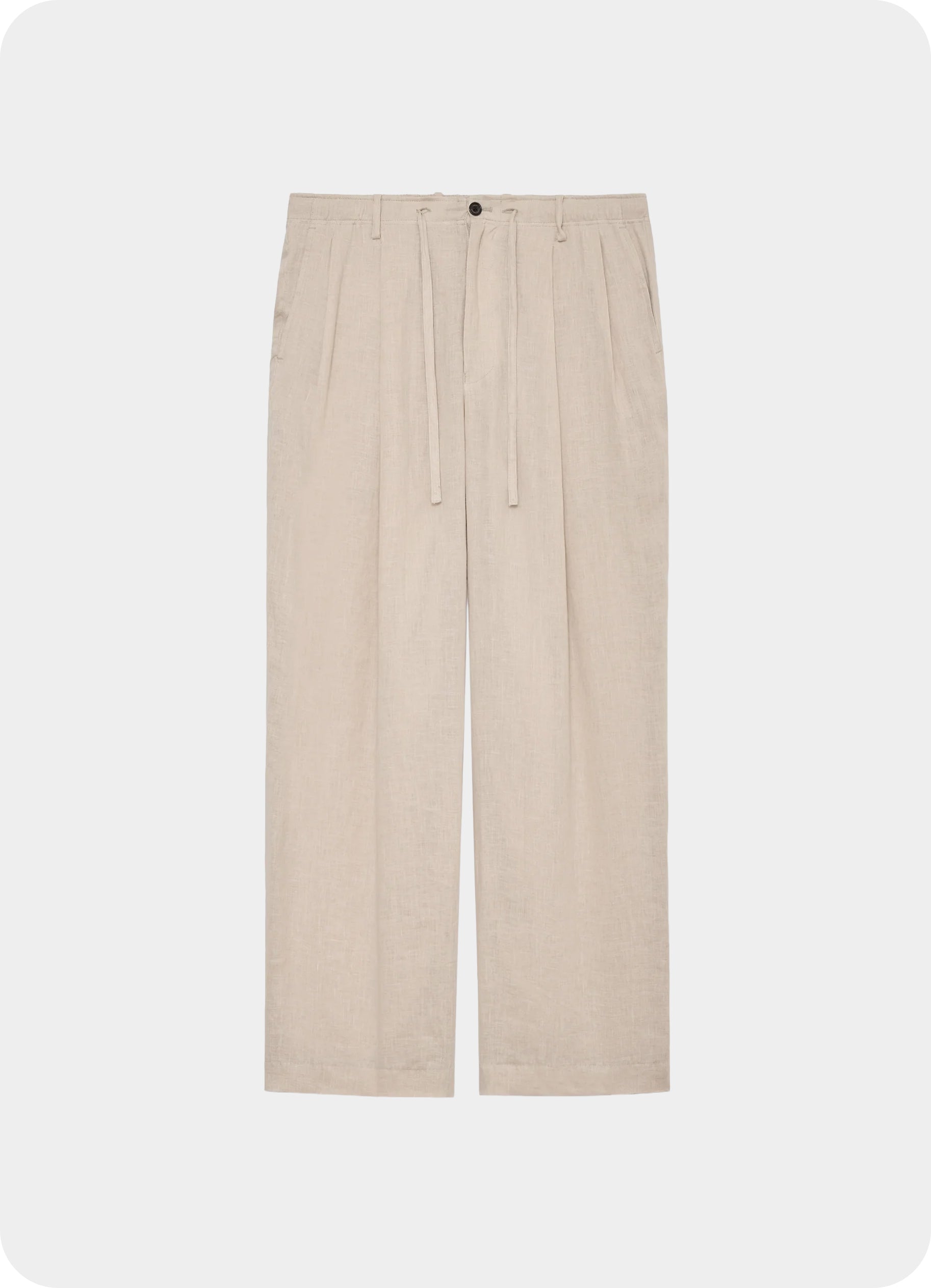 Double Pleated Easy Trousers -Hemp Shirting-[A26A22PT02C]