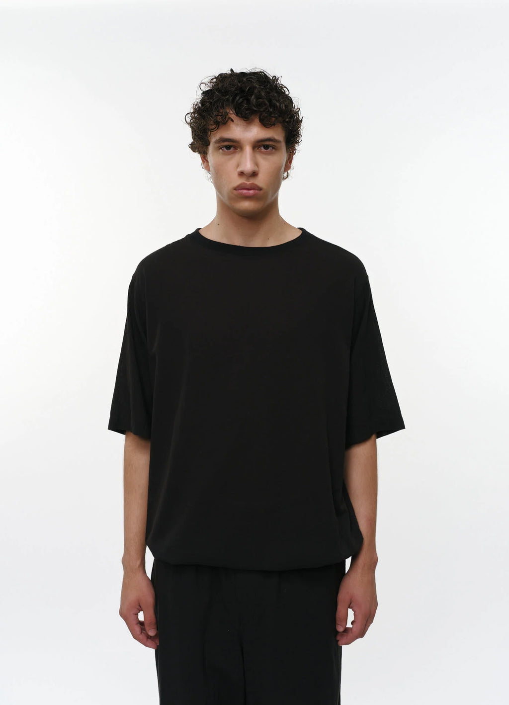 Crew Neck Shirt -Organic Cotton High Twisted Dobby Cloth-[M26A16SH02B]