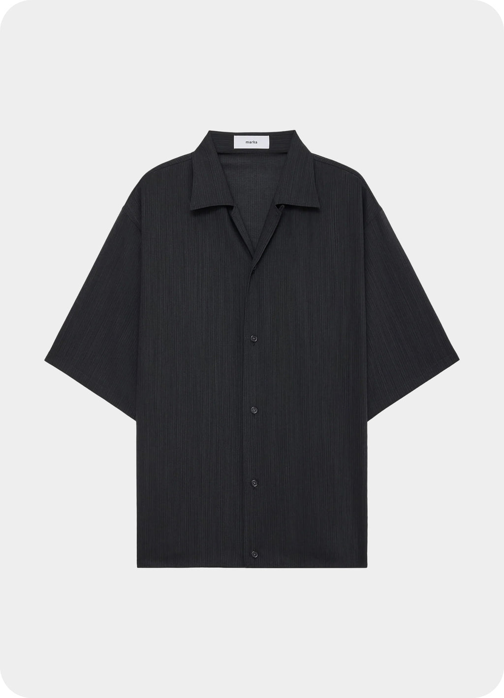 Open Collar S/S Shirt With Hem Tab -Wool High Twist Tropical-[M26B08SH02B]
