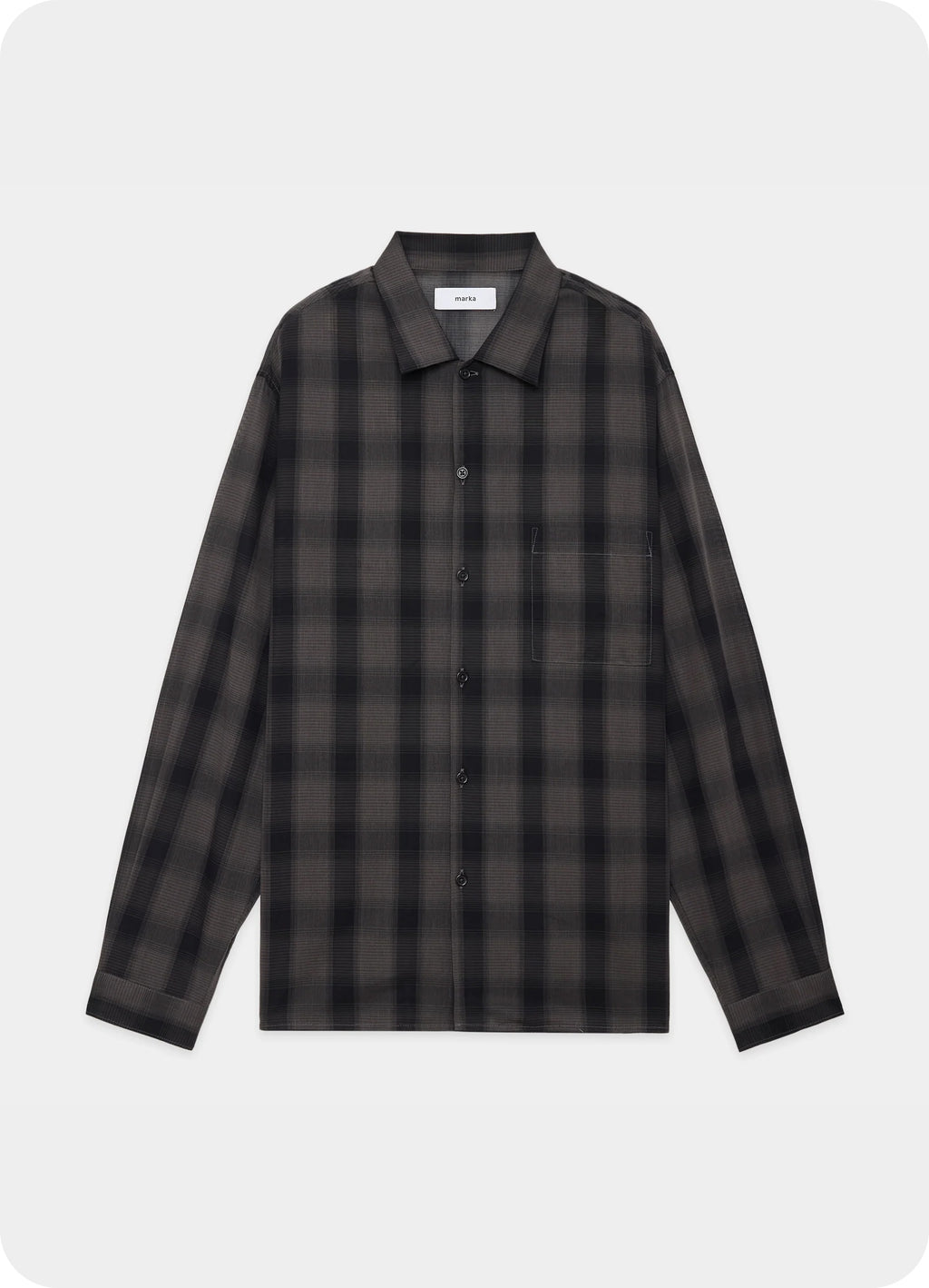 CHECK CHECKERED SHIRT -60/1 ORGANIC COTTON HIGH TWISTED OMBRE-[M25A18SH01C]