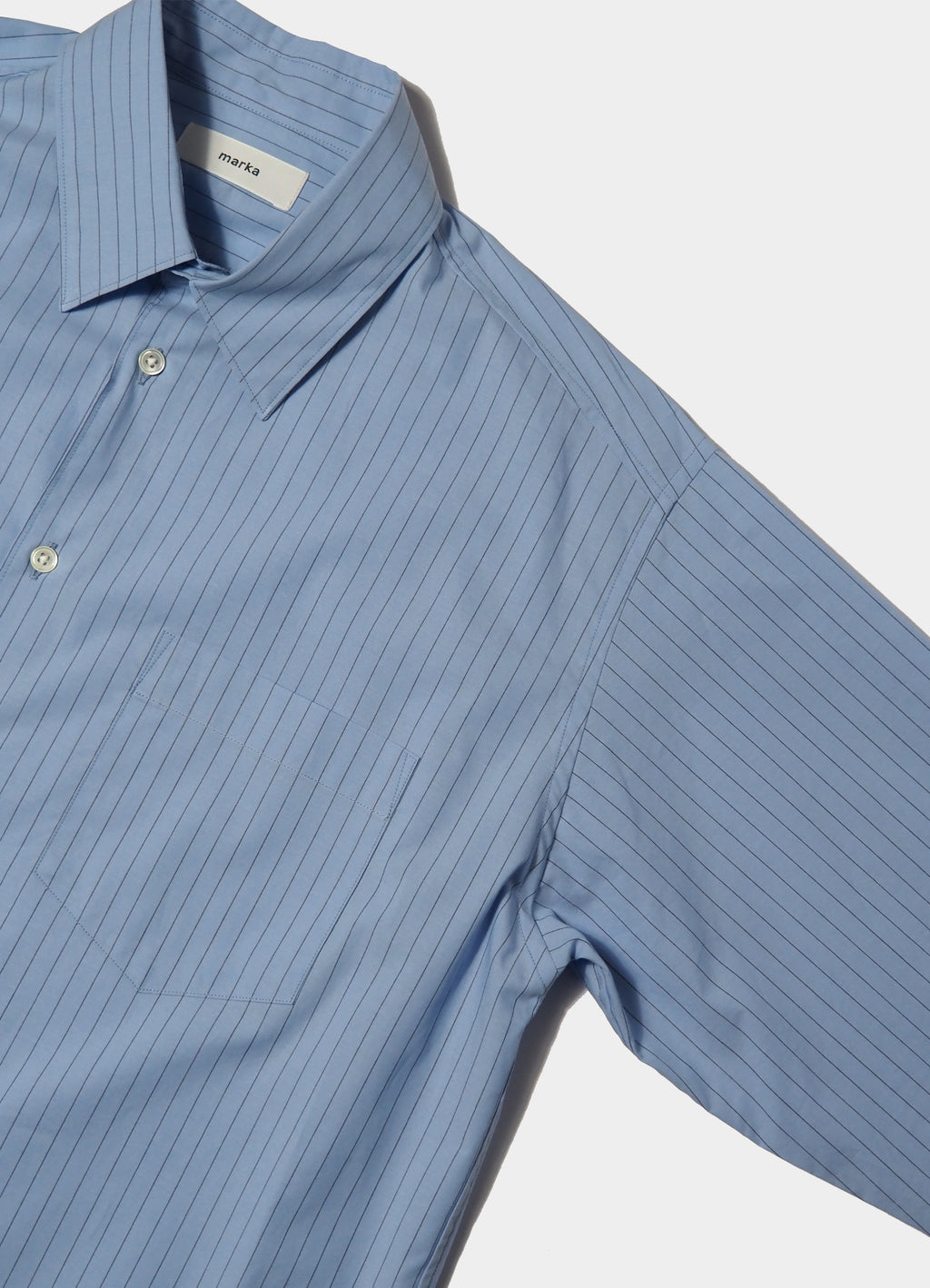 REGULAR COLLAR SHIRT -ORGANIC COTTON STRIPE-