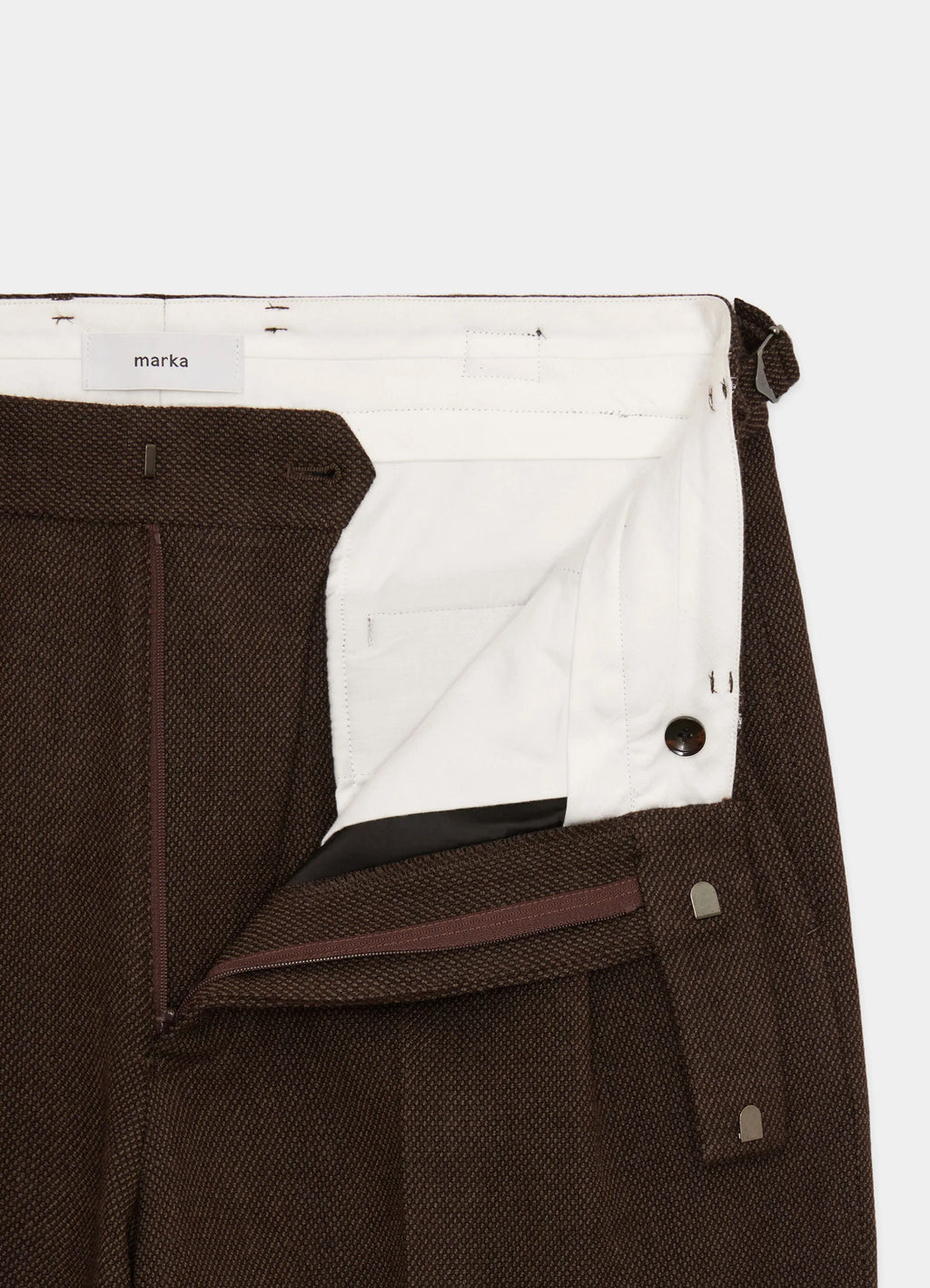 Single Pleat Wide Trousers -Tumbled Wool Serge-[M26C10PT02C]