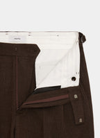 Single Pleat Wide Trousers -Tumbled Wool Serge-[M26C10PT02C]