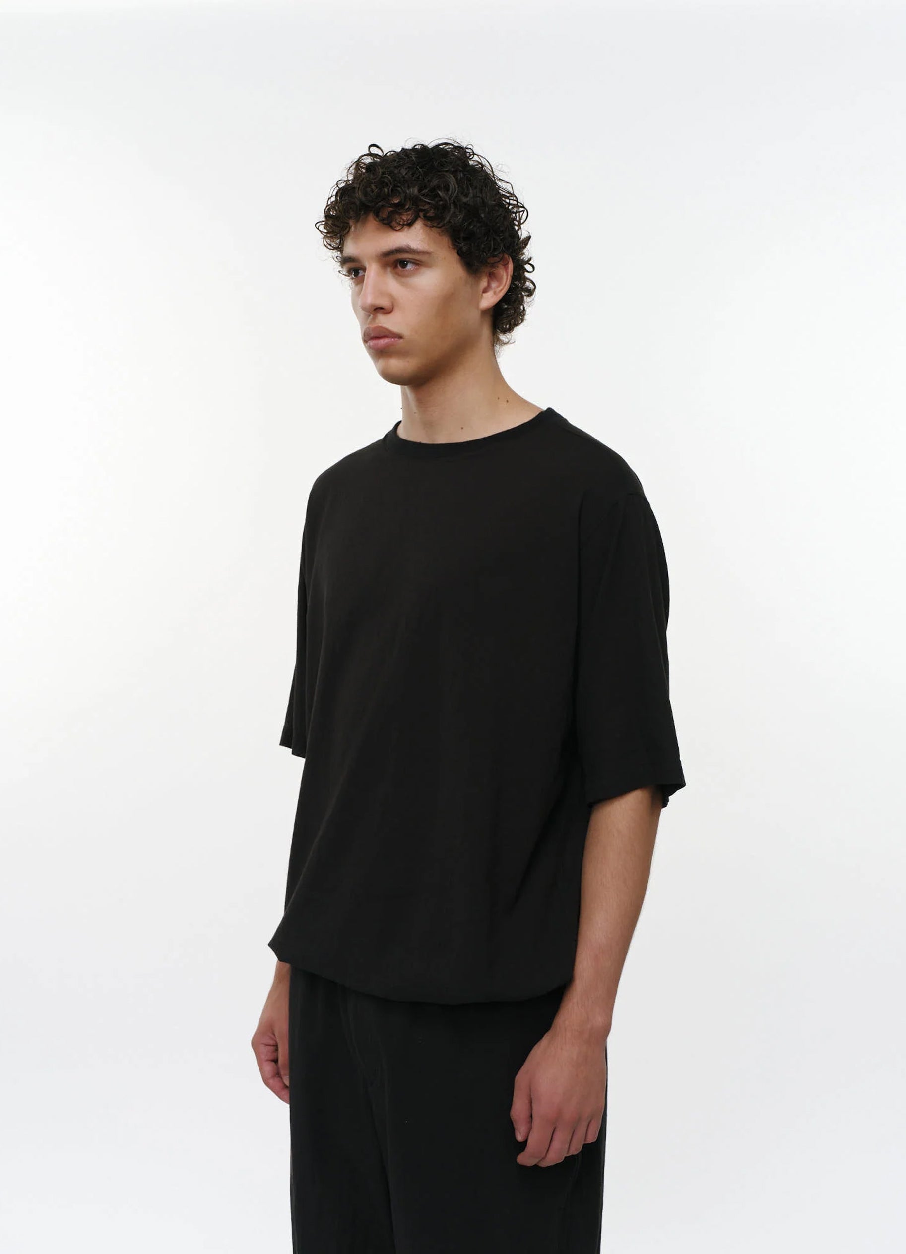 Crew Neck Shirt -Organic Cotton High Twisted Dobby Cloth-[M26A16SH02B]