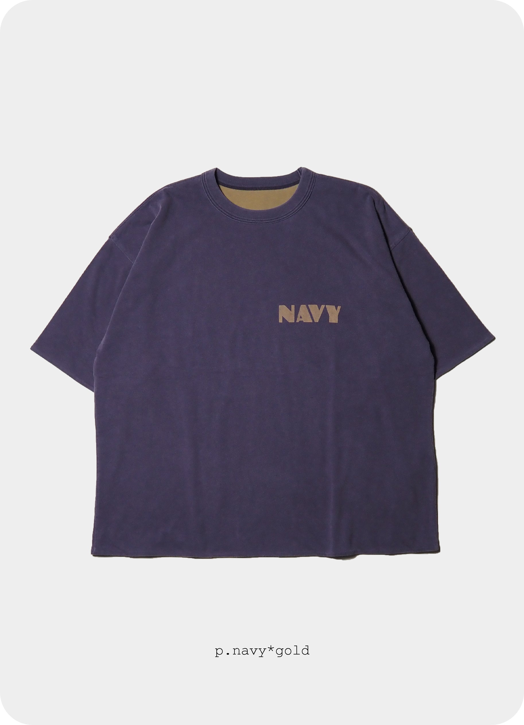 SP加工 40/-天竺 リバーシブルT(NAVY) <SALE>