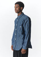 Two Pocket Work Shirt -Cotton Stainless Steel Chambray-[A26C09SH01C]
