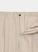 Double Pleated Easy Trousers -Hemp Shirting-[A26A22PT02C]