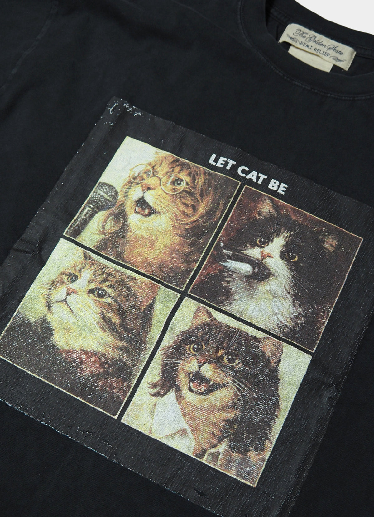 HARD SP加工20/-天竺ロンT(LET CAT BE) [RN31393137]