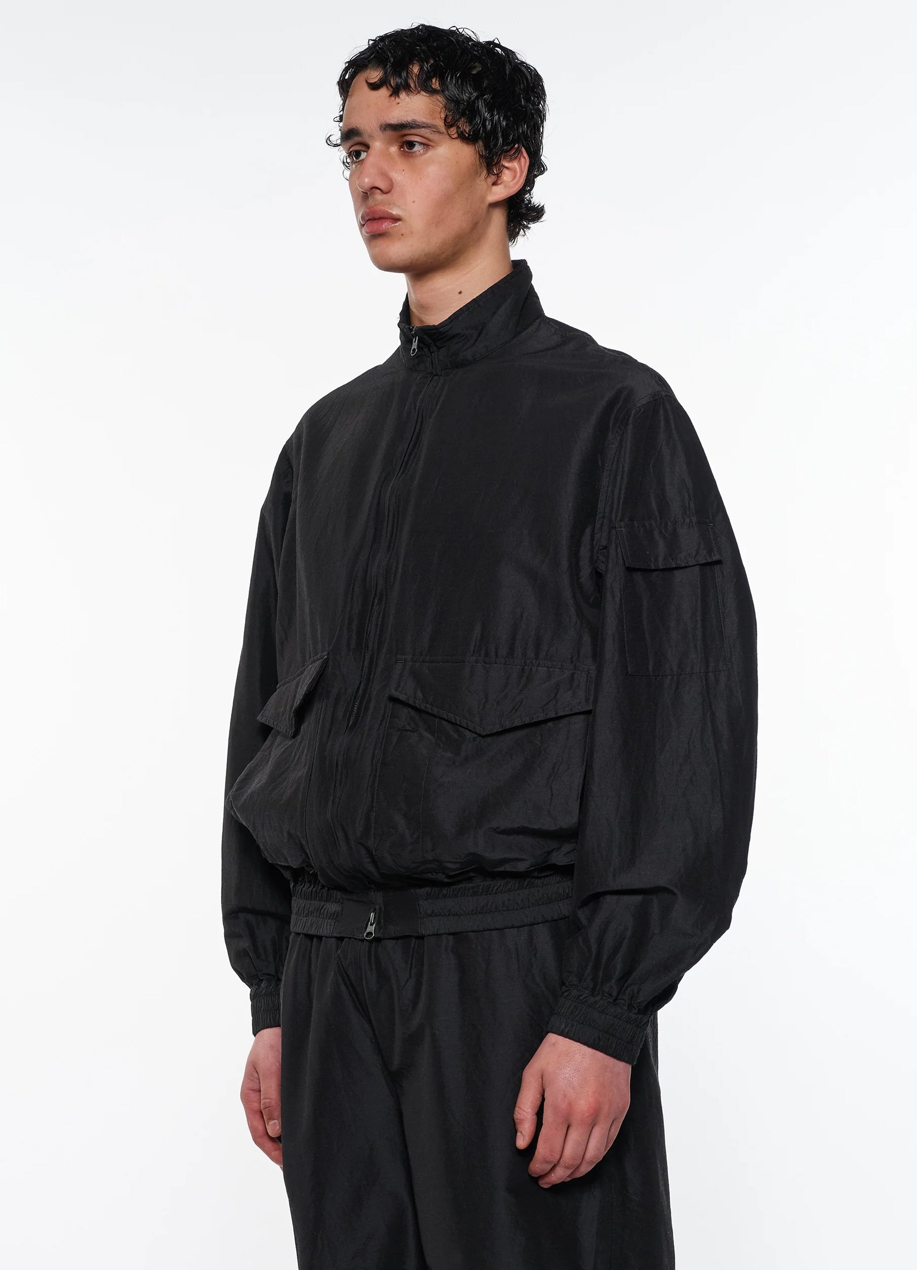 Flight Jacket -Wool Silk High Count Typewriter-[M25C08BL01C]