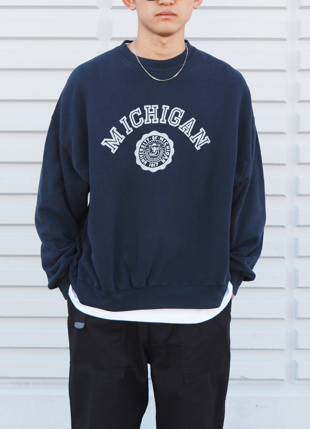 SP加工3飛び裏毛クルー(MICHIGAN) [RN27353102]<SALE>