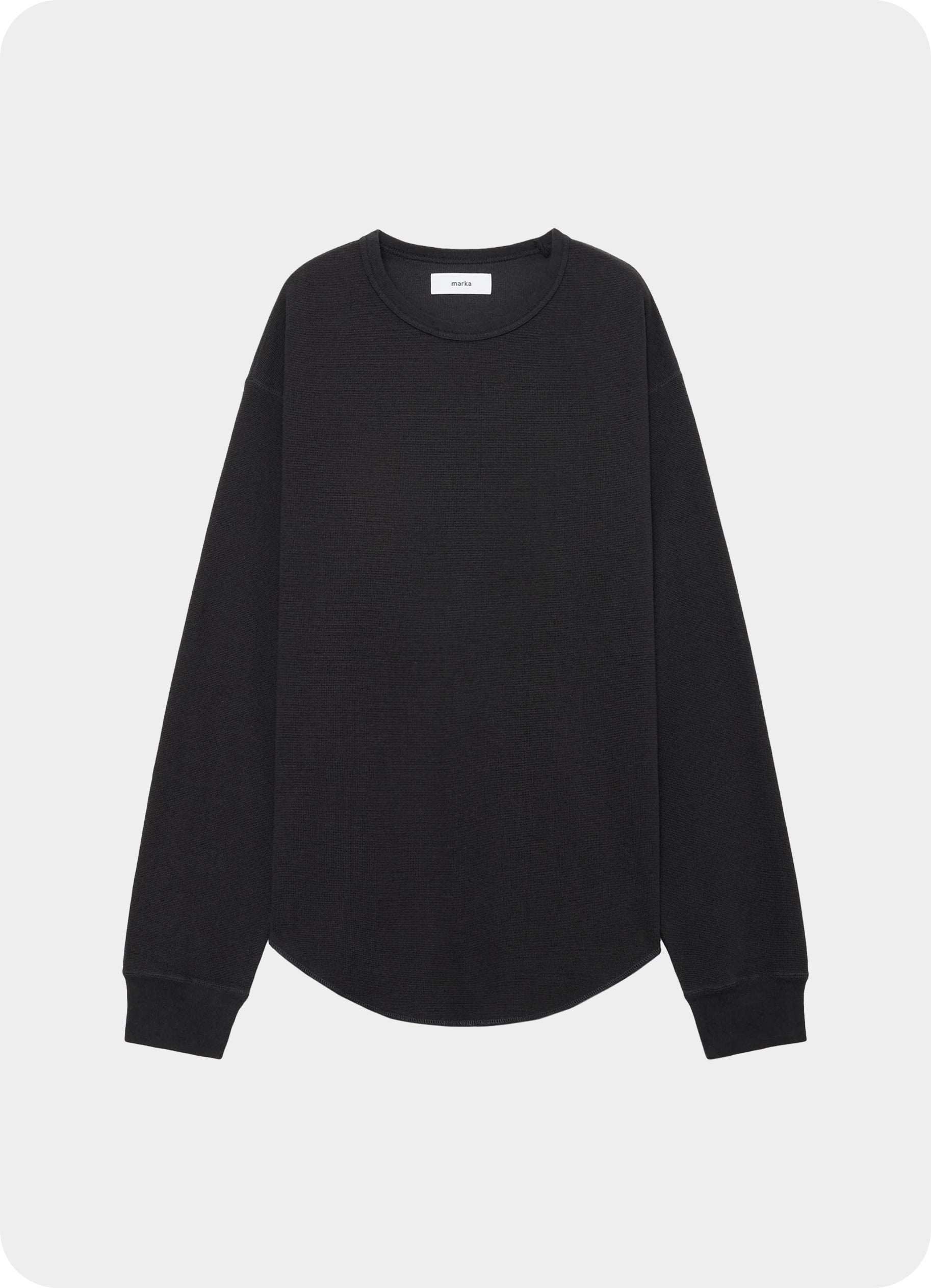 Crew Neck L/S Tee -Organic Cotton Hemp Mesh Knit-