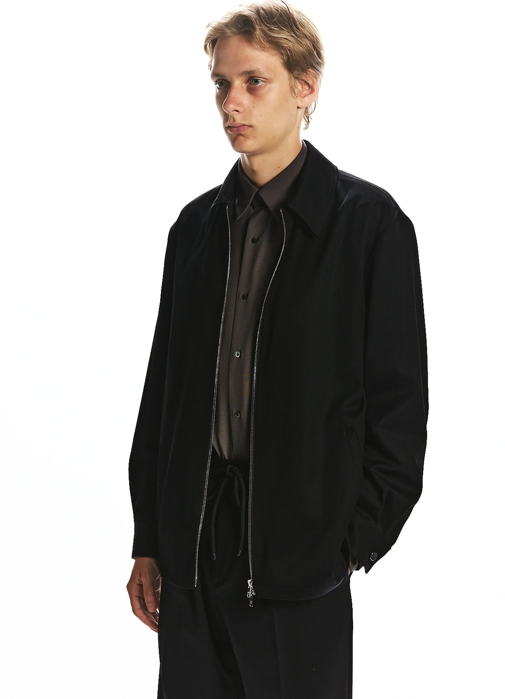 DRIVERS JACKET -SUPER 160's WOOL GABARDINE-[A25A09BL01C]<SALE>