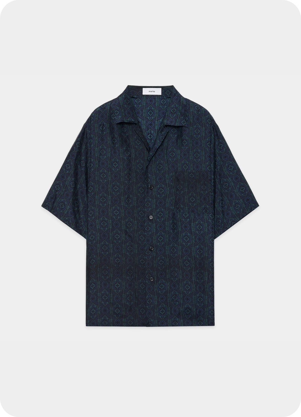 SILK OPEN COLLAR SHIRT -HABUTAE SILK-[M25A22SH02B]<SALE>