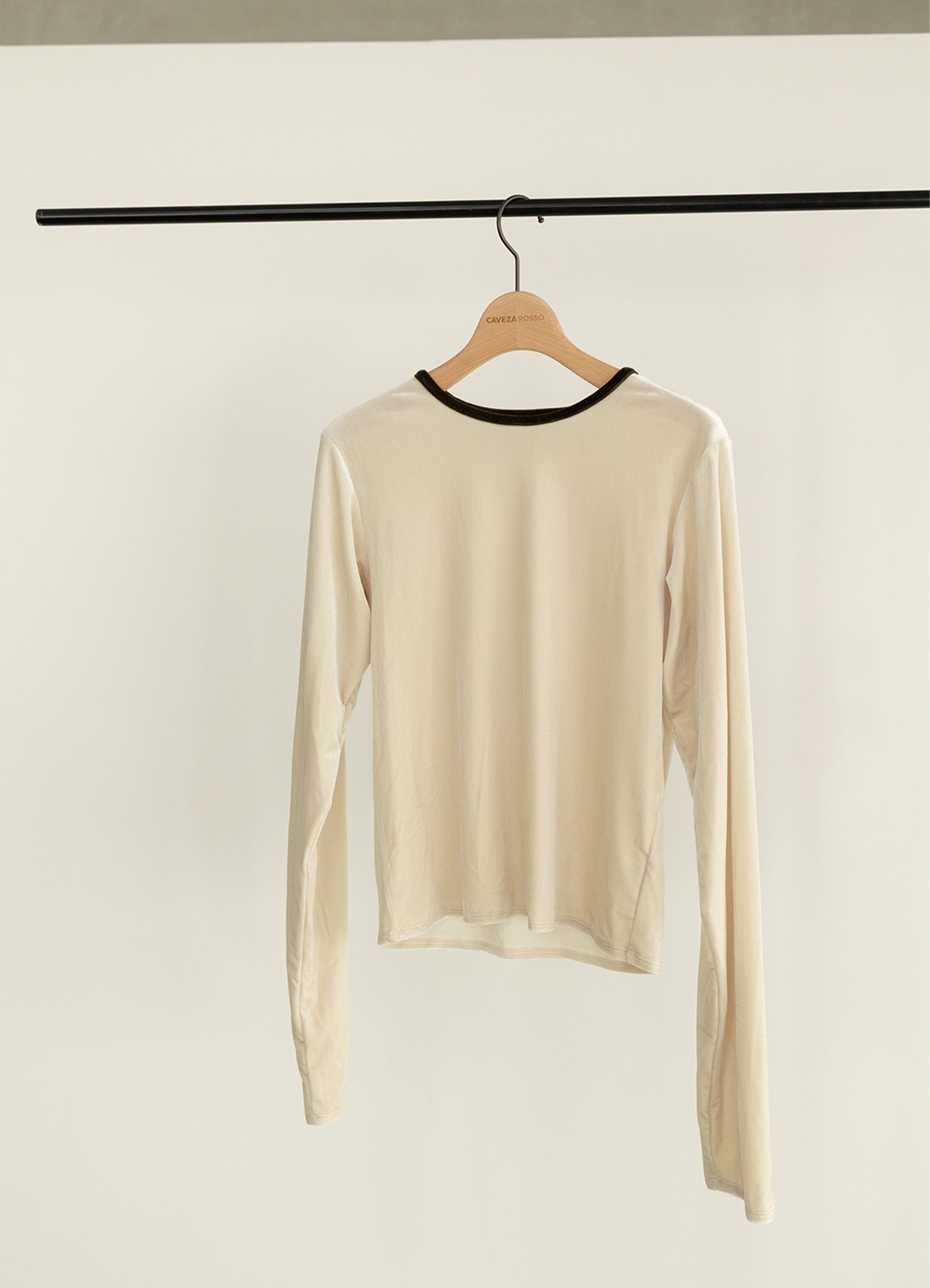 WOMEN) CAVEZA ROSSO(カベサロッソ) / バイカラーベロアロンT [A312705