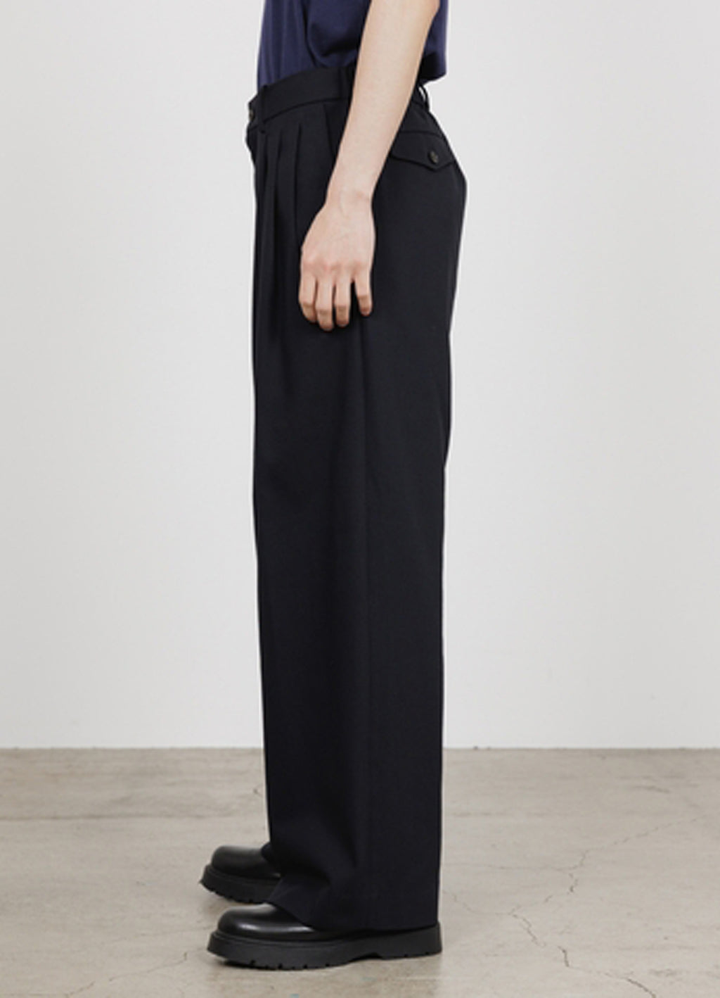 Triple Pleated Wide Trousers -Organic Cotton Survival Cloth-[A26A93PT03C]