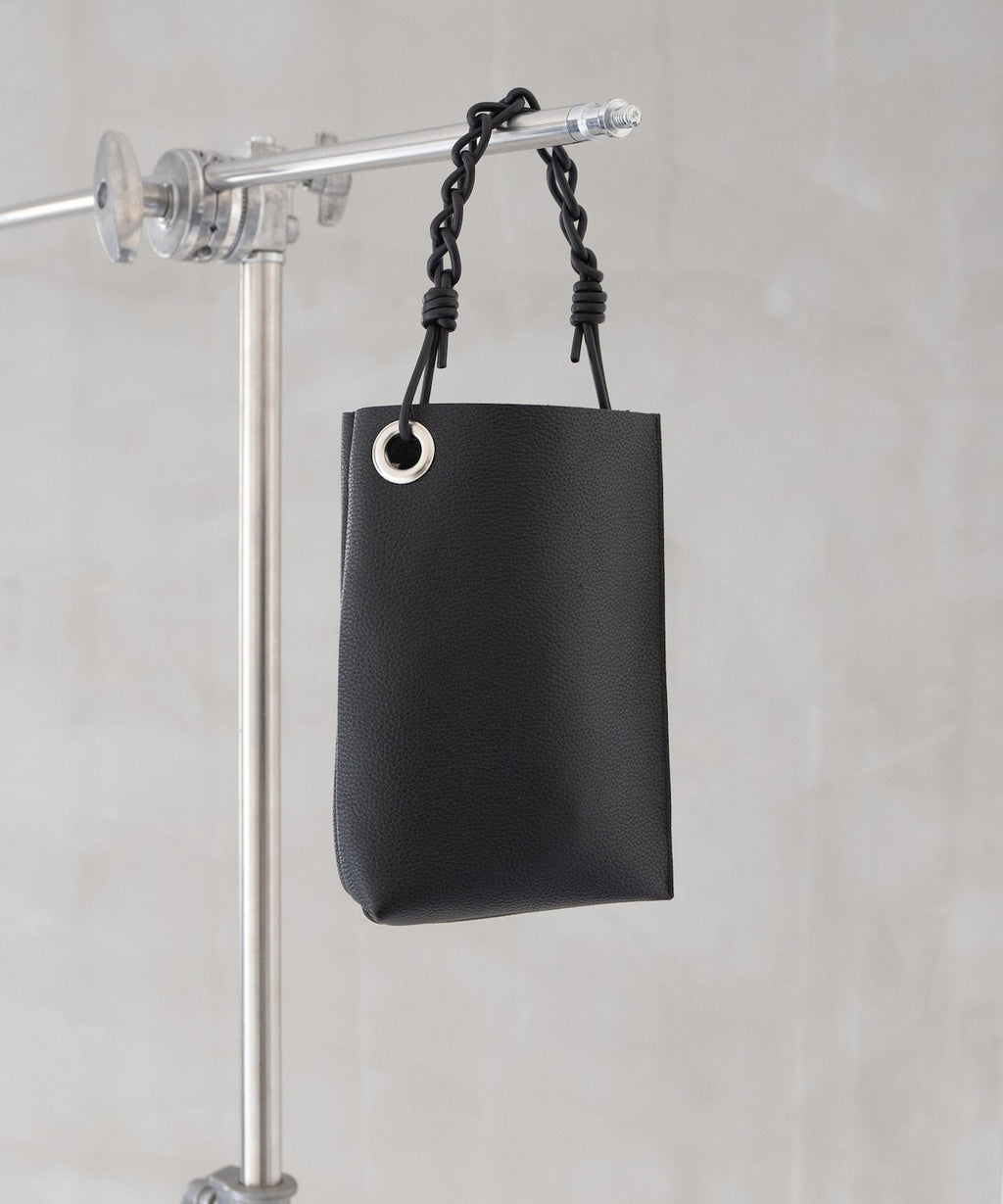 SHRINK LEATHER CHAIN HANDLE MINI BAG / #3037