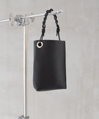 SHRINK LEATHER CHAIN HANDLE MINI BAG / #3037