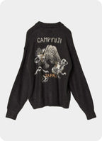 《size:S only》起毛ニットカーデ(スカ柄)