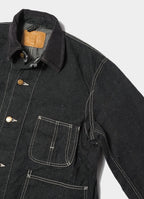 9.5oz ネップDENIMカバーオール(衿コーデュロイ)[RN31393074]