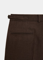 Single Pleat Wide Trousers -Tumbled Wool Serge-[M26C10PT02C]