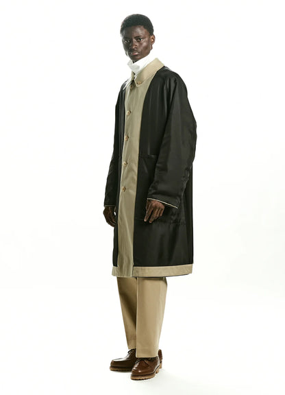 REVERSIBLE SINGLE TRENCH COAT -ORGANIC GIZA GABARDINE-[A24C10CO01C]