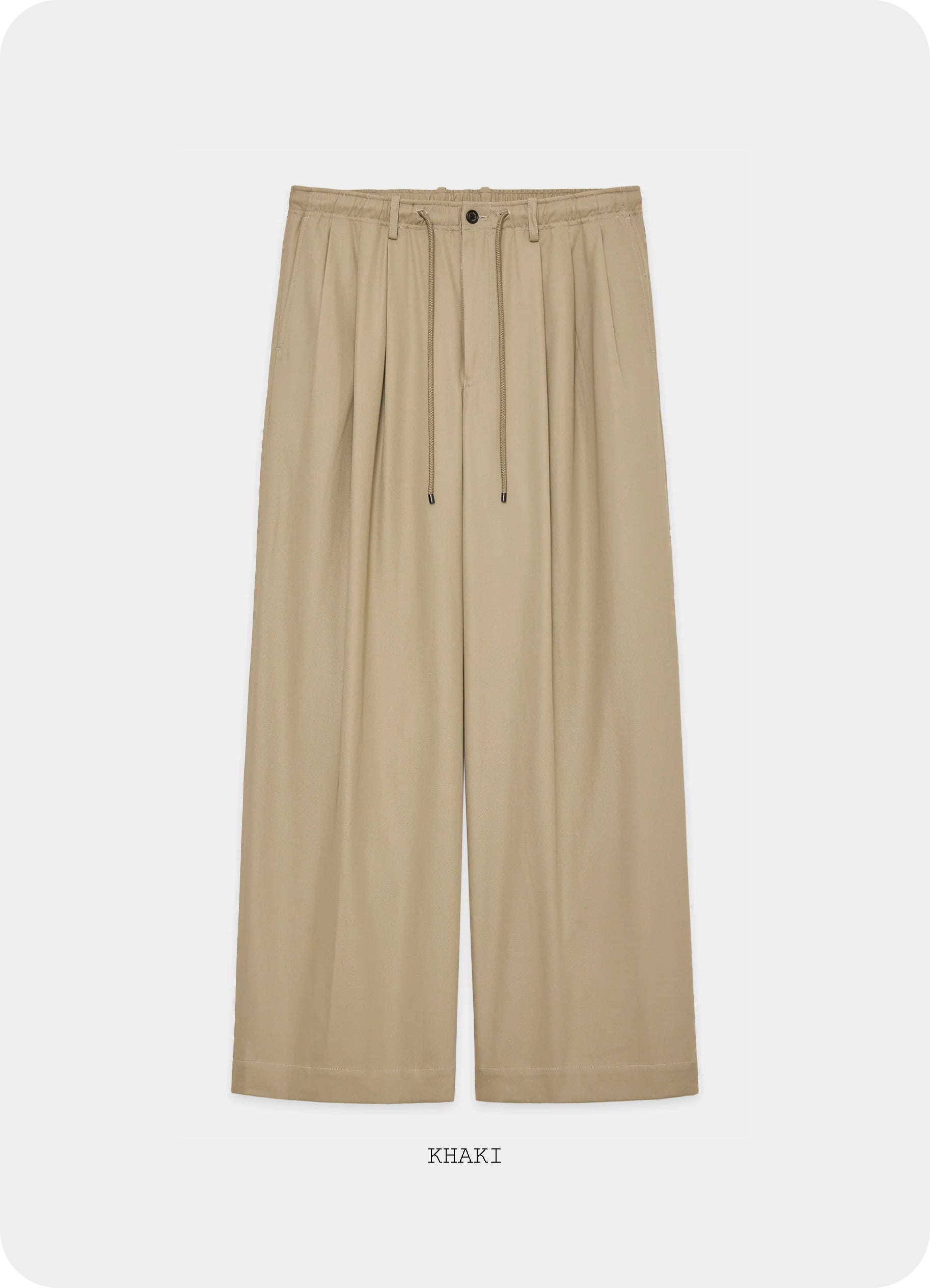 TRIPLE PLEATED EASY TROUSERS -ORGANIC COTTON VOILE YARN TWILL-