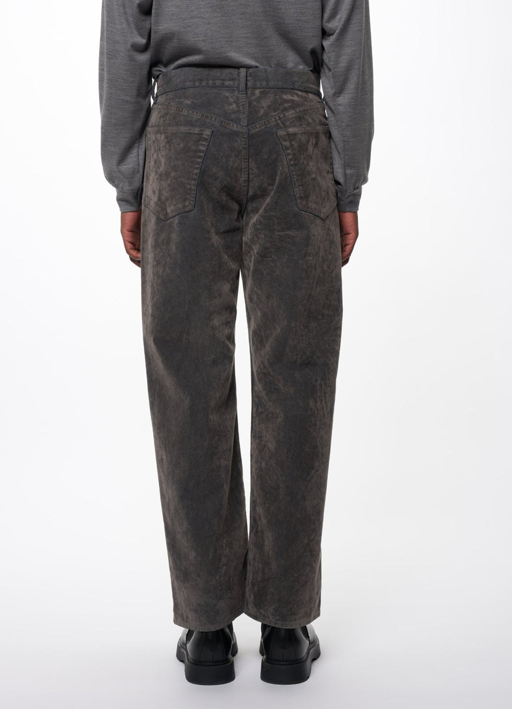 CYLINDER FIT JEANS -VELVET-FLOCKED ORGANIC COTTON DENIM-[M26C09PT02C]