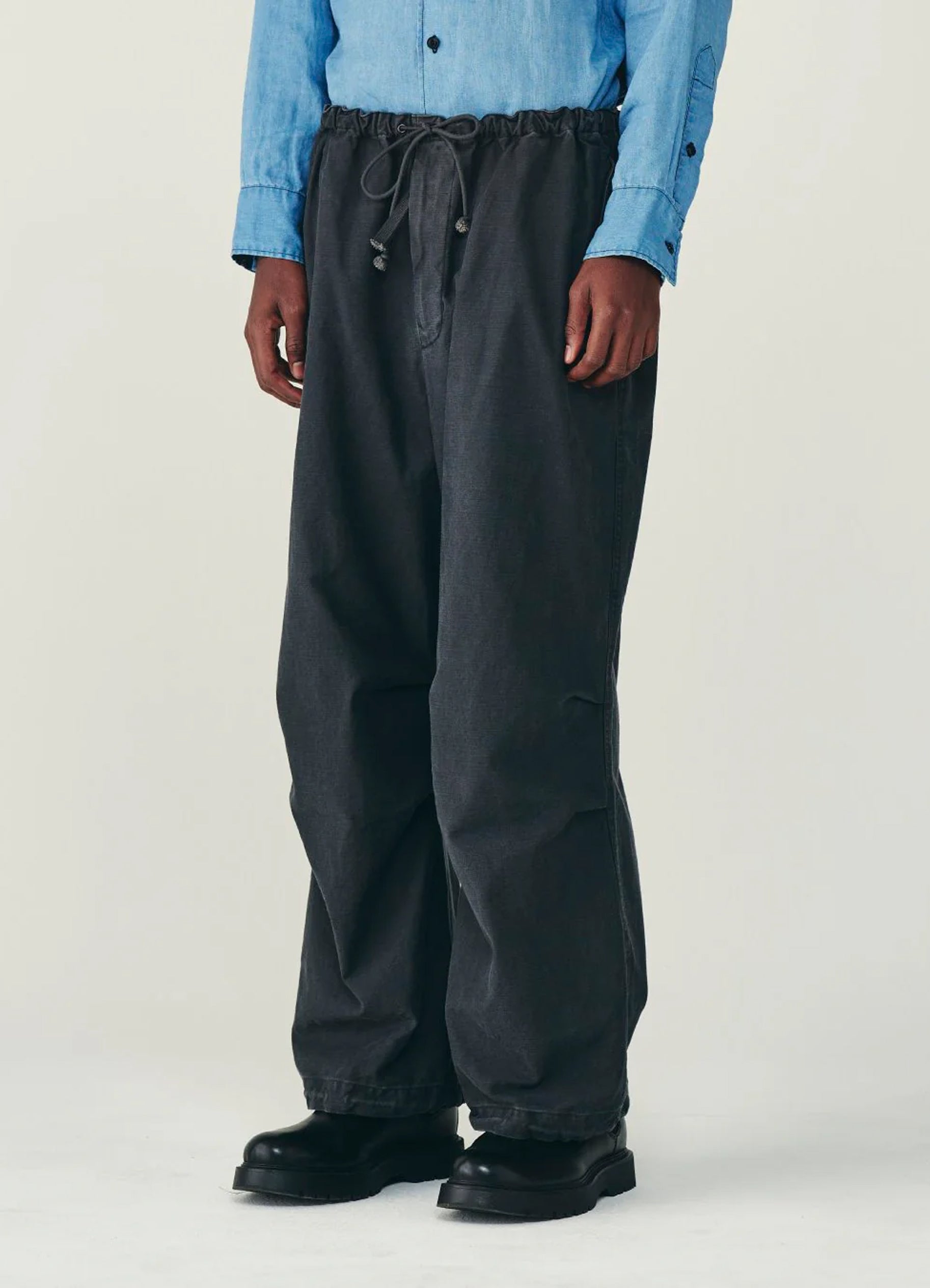 Wide Over Pants -Organic Cotton Back Satin-[M26B16PT01C]