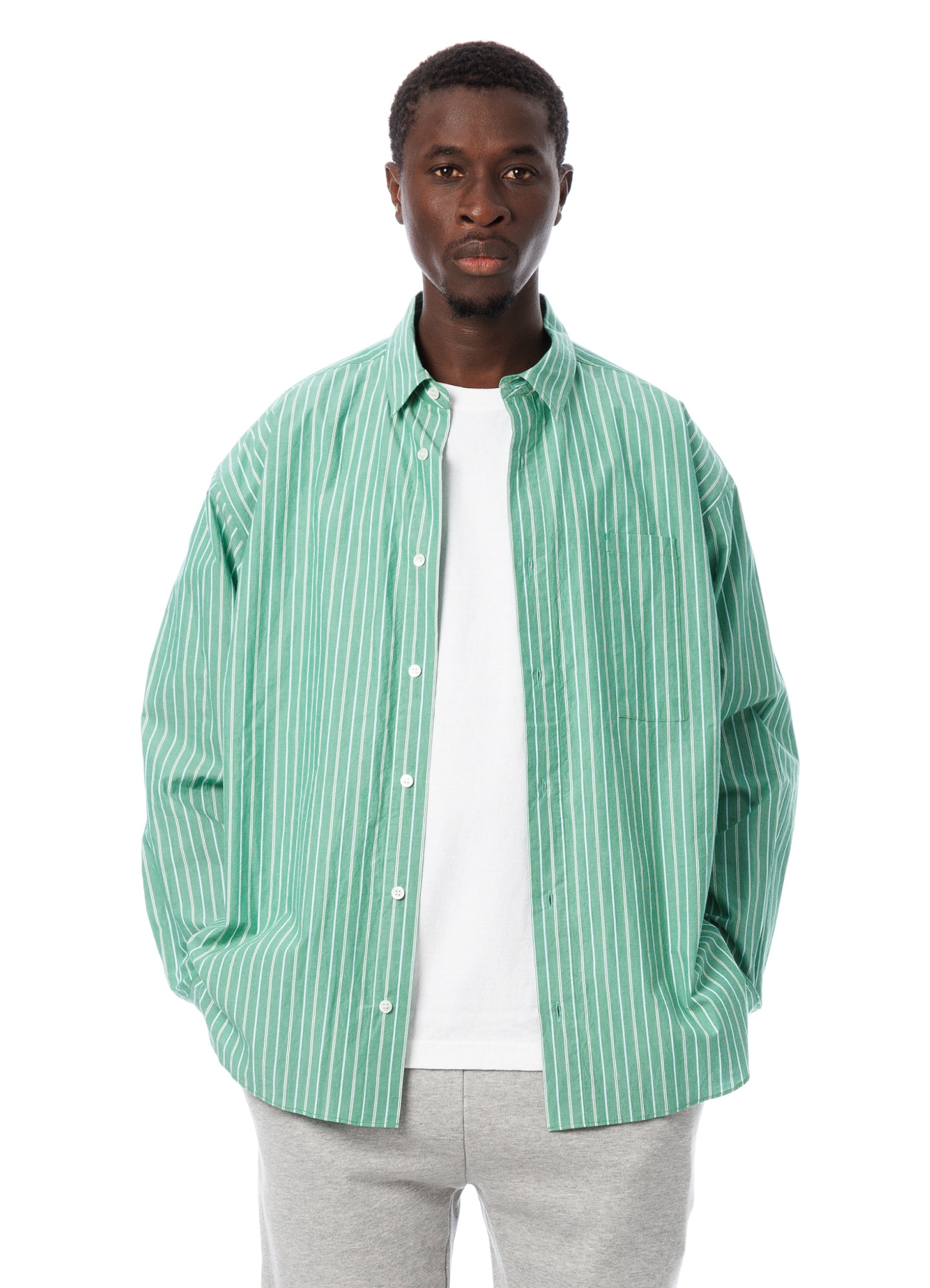 Sandinista(サンディニスタ) / Stripe Oversized Pocket Shirt