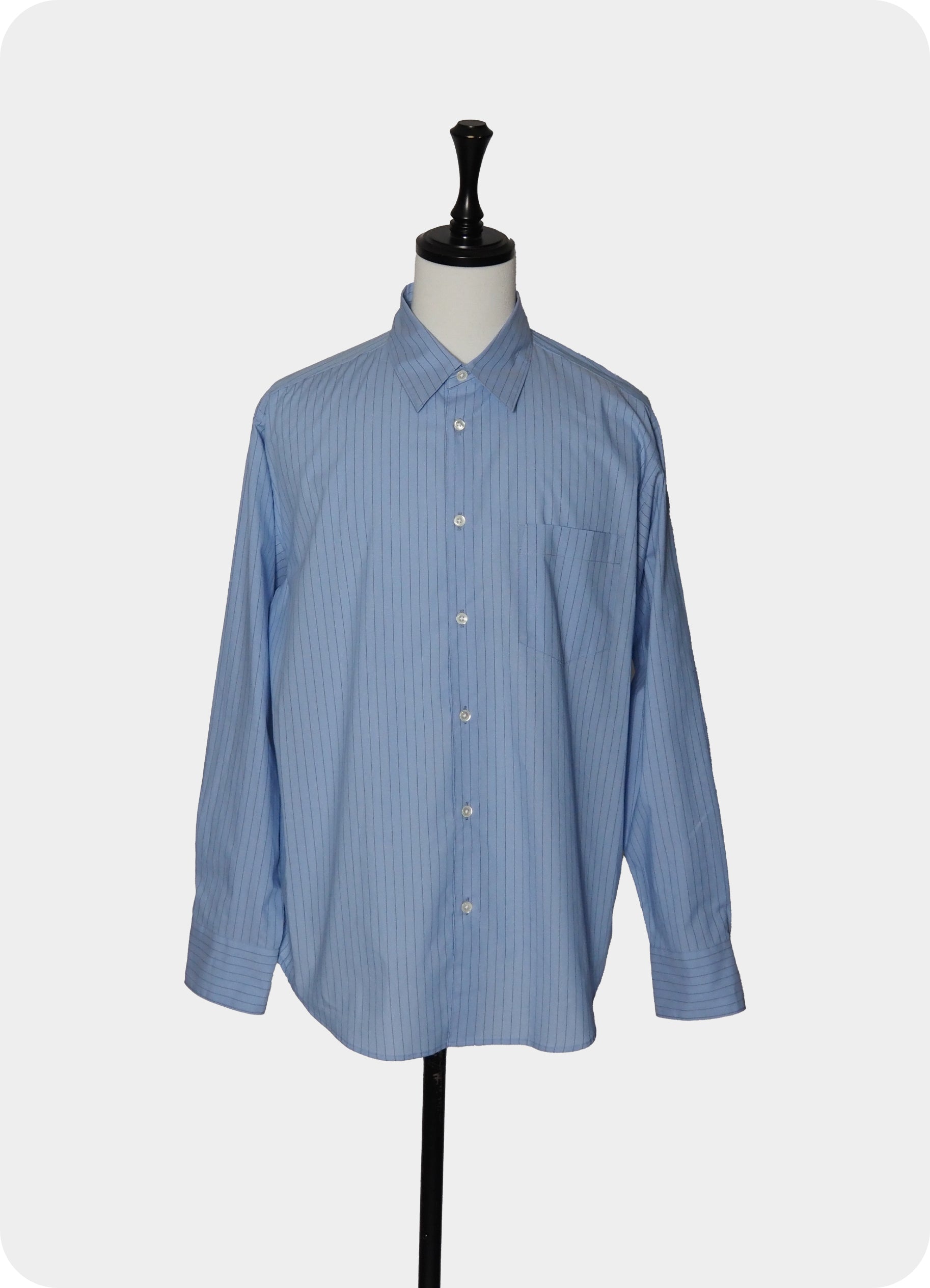 REGULAR COLLAR SHIRT -ORGANIC COTTON STRIPE-