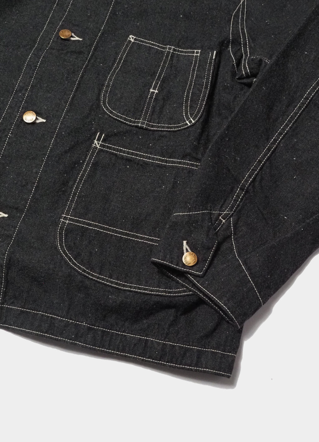 9.5oz ネップDENIMカバーオール(衿コーデュロイ)[RN31393074]